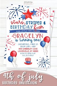 Perfect for ANY summer celebration! Birthday parties, baby showers, 1st birthday, or even just a 4th of July party! Printing is available! #fourthofjuly #julyfourthinvitation #julyfourthparty #july4thparty #julyparty #summerbirthday #julybirthday