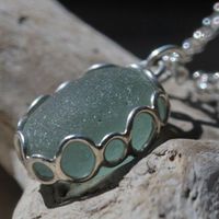 English Loop Sea Glass Pendant - Handmade Item, Sterling Silver, Sea Glass - Interesting, Unusual Bezel Technique - Gary Ruvo / TheGlassCrafter on Etsy