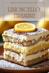 A refreshing twist on a classic dessert, this Limoncello Tiramisu combines creamy mascarpone, zesty lemon, and a hint of Limoncello liqueur for a delightful finish to any meal.