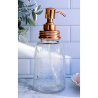 Stainless Steel Copper Plated Finish Mason Jar Glass Liquid Soap Pump Dispenser - Walmart.com