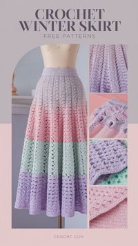 Create a trendy crochet winter skirt with these free patterns. Ideal for a handmade fashion piece that’s perfect for colder days!