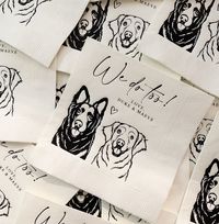 Two Pet Dog Custom Wedding Cocktail Napkins - Etsy