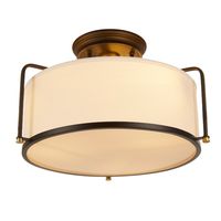 Bennett Lighting Paris 3-Light 17.5-in Bronze Led; Incandescent Semi-flush Mount Light in the Flush Mount Lighting department at Lowes.com