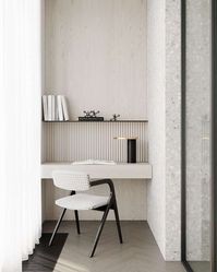 Beautiful built-in workspace. Architectural simplicity. 🖤 Is there nothing better?! Beautiful design by @artem_babayants_architects #studynook #interiors #moderndesign #workspace #workfromhome