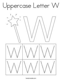 Uppercase Letter W Coloring Page - Twisty Noodle