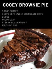 Gooey Brownie Pie – a gooey chocolate brownie with a crackly top baked into a pie and topped with hot fudge. A delicious and easy dessert for any chocolate lover. Brownies are pretty much my favorite