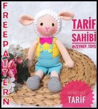 Amigurumi Cute Lamb with Overalls Free Crochet Pattern – Amigurumi Free Pattern