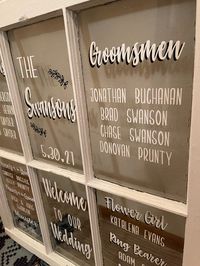 6 Pane Completed Wedding Window Display, Window Included | Wedding Win – SpoilThemCreatively