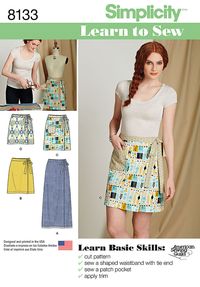 Simplicity Pattern 8133 Learn to Sew skirt pattern for miss — jaycotts.co.uk - Sewing Supplies