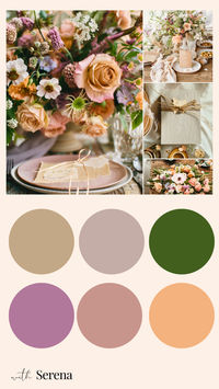 A rustic and romantic wedding style, featuring an abundance of colorful wildflowers in various textures and sizes, combined with natural elements like wood, burlap, and twine. The color palette is soft and earthy, with muted tones of green, blush, cream, and lavender. The overall vibe is whimsical and enchanting, with a touch of boho chic. #WildflowerWeddingTheme #WildflowerWedding #WhimsicalGardenWedding #WhimsicalWedding #WildflowerWeddingColors #RomanticWedding Style  ... less