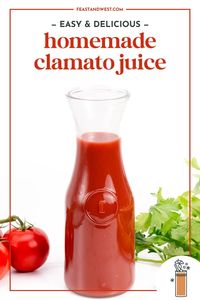 Make Clamato juice at home with tomato juice, clam juice and flavorful seasonings. Use it to make Caesars, Micheladas, Bloody Marys and more.