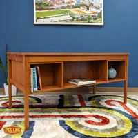 Danish Modern teak executive desk — Peg Leg Vintage