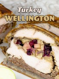 Turn an ordinary boneless turkey breast into something festive and fun for your next special occasion. Most of the recipe can be made in advance and then baked up golden brown with layers and layers of flavor! Step-by Step instructions and full video available. 