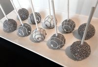 Cake Pops  Elegant Cake Pops in Grey Silver and by PoppiesCakePops