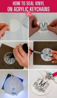 How to Seal Vinyl on an Acrylic Keychain with UV Resin - So Fontsy