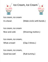 Action rhyme for Ice Cream