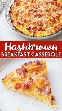 Hashbrown Breakfast Casserole - This hashbrown breakfast casserole is a family favorite. We make it during the holidays and love to whip it up for a quick weeknight meal! #breakfast #hashbrown #breakfastcasserole #casserole #breakfastrecipe #halfscratched #baking #holidayrecipe #holidaybreakfast #brunch