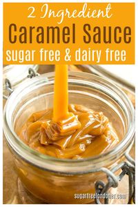 The best things in life are simple - like this 2 ingredient sugar free caramel sauce. Low carb, vegan and delicious, it can be used in candy or as a topping for ice cream, cakes, pancakes or waffles. #caramel #caramelsauce #sugarfree #lowcarb #diabetic #diabeticrecipe #dessert #easyrecipe #sauce