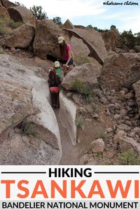 Unique hiking trails in New Mexico - Tsankawi Ruins Trail in Bandelier National Monument. A hike through Tsankawi along centuries-old paths, ancient ruins, and genuine artifacts - one of a kind!!! #tsankawi #tsankawiruins #tsankawiruinstrail #hikingbandelier #bandelier #tewapeople #ancientpueblo #tophikesnewmexico #historynewmexico