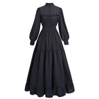 PRICES MAY VARY. FEATURES: The black gothic victorian dress features high necklines, long sleeve, ruffle details and hemline.The smocked waist enhances the Victorian rococo dress, making it suitable for plus size women. Featuring functional buttons on the front and sleeve cuffs, this womens victorain dress is not only elegant but also easy to put on and take off. COTTON FABRIC: The black renaissance dress is made of 100% cotton. It is soft, breathable and skin-friendly. It maybe a a little wrink