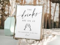 The Drinks Are on Us the Hangover is on You Template. Funny Open Bar Printable Modern Minimalist Cocktail Sign. Instant Download. GRD - Etsy Canada