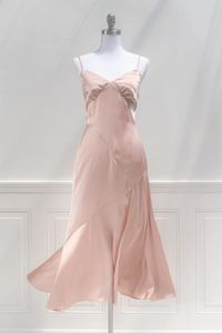 French Inspired and Feminine Dresses: Harlow Satin Dress -Amantine