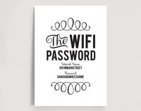 Wifi Password Sign, Printable WIFI sign, guest room sign, Internet password printable template by Bliss Paper Boutique $6.50