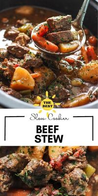 A hearty slow cooker beef stew with fall-apart, melt-in-your-mouth, tender chuck roast, potatoes and carrots. Here’s a comforting, warm meal that’s a perfect antidote for the cold weather.