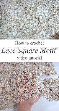 Crochet Lace Square Motif For Beginners - CrochetBeja