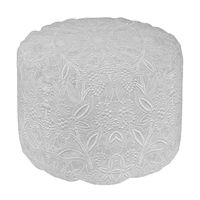 Gray Floral Embossed Look Pouf