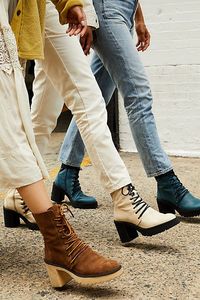 Dylan Lace-Up Boot - White - Taupe - Merlot - Black - Spanish-Made Leather - Lace-Up Boots - Lace Up - Hiker-Inspired Style - Chunky Platform Heel - Side Zipper - Casual Boot - Statement Boot