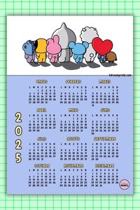 🗓️💜 ¡Los BT21 te acompañan en 2025! Descarga gratis estos adorables calendarios en PDF y organiza tu año con tus personajes favoritos. ¡Perfectos para ARMYs! #kdreamprints #calendariosbonitos #2025 #CalendariosBT21 #ImprimiblesGratis #pdfgratis #armys #calendarioparaimprimir