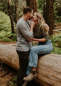 Yosemite National Park Engagement Photoshoot, Yosemite Falls Couples Session, Yosemite Valley Engagement Shoot, Adventurous couples Aesthetic, Red Woods Engagement Pictures, Red Woods National Park Couples Photos, National Park Photographer, Yosemite Valley in the Summer