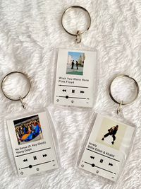 1 song per keychain & it comes double sided  For the picture you can choose either the album cover or a personal photo of your choice.  If you are choosing to use your own photo please send a nice quality photo as the resolution of the picture will affect the final product.  Please message me if you have any questions :)