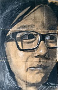 High School art lesson: Charcoal Cardboard Self-Portraits | Davis Publications