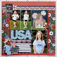 Patriotic Layout by Jana Eubank featuring the "Celebrate America" collection from #EchoParkPaper