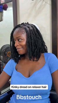 Boho kinky braids on relaxed hair