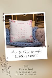 Elevate your home decor with our exquisite Personalised Engagement Date Calendar Premium Pillow. 🎨 This captivating gift features a beautifully designed ring 💍 encircling the special engagement date 📅, with the Month and Year prominently displayed on top. Personalize it with the names of the fiancé and fiancée for a heartfelt touch. This premium pillow not only adds elegance to any space but also serves as a cherished keepsake, symbolizing the joy and love of their engagement.✨🥂