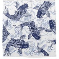 JAPANESE PATTERN FISH IN WATER Shower Curtain - bathroom idea ideas home & living diy cyo bath