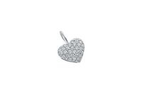 Pavé Heart Charm in Platinum