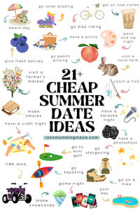 Summer date nights are so fun but can be costly! Don't let money slow you down from the best date nights ever! Check out the full post on 21+ Cheap and Affordable Summer Date Ideas and add it to your summer bucket list! Summer date ideas for teenagers. Outdoor Summer date ideas. Indoor Summer Date Ideas. Date night ideas for married couples. Summer date ideas. Date ideas for couples. Affordable date ideas. Budget-friendly date ideas.