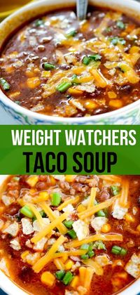 Weight Watcher Taco Soup Recipe with Smart Points. Warm and delicious, great for Fall!