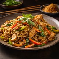 Chicken Chow Mein is a popular Chinese-American dish that has become a beloved staple in Chinese cuisine worldwide. This savory and satisfying stir-fry combines tender pieces of chicken with stir-fried vegetables and a flavorful sauce, all tossed with crispy chow mein noodles. With its appealing combination of textures and flavors, Chicken Chow Mein offers a delightful dining experience.