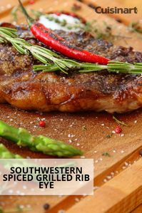 This recipe for southwestern spiced grilled rib eye has a spicy kick! #ribeye #spicy