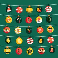 Calendrier De L'avent Au Design Plat Vec... | Free Vector #Freepik #freevector #noel #calendrier #joyeux-noel #design