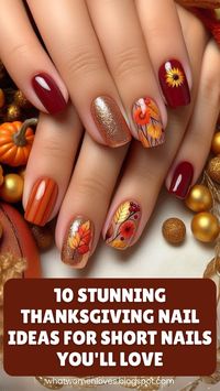 Ready to impress this Thanksgiving? Discover 10 gorgeous Thanksgiving nail ideas for short nails that blend elegant autumn colors with fun designs like turkey accents and Charlie Brown characters! Whether you're into acrylic short French, gel, or simple fall colors, these easy designs will wow at dinner. Get inspired by acrylic short square, coffin, and cute nail art styles for the perfect fall look.