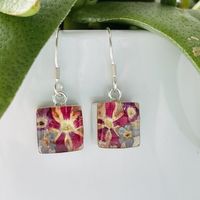 Sterling Silver Pressed Flower Earrings