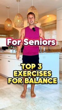 3 exercises for seniors, older adults and beginners. #SeniorFitness #balance #fallprevention #StrengthTraining #knee #HealthyAging #SeniorExercise #FunctionalFitness #ActiveAging #lowimpactmovement #aging #beginnerworkout #homeworkout #fitnessmotivation #fitnesslife #fitnesstips #exercises