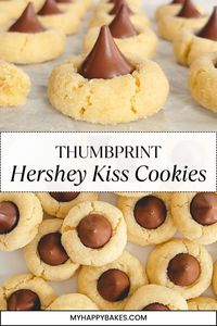 These Thumbprint Hershey Kiss Cookies are soft, chewy and so easy to make! They’re perfect for any holiday throughout the year!