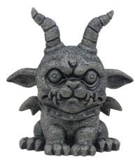 PRICES MAY VARY. This Bulldog Gargoyle Agamon figurine measures approximately 3.75" tall, 3.25" long and 2.25" wide. This Bulldog Gargoyle Agamon figurine is made of designer composite resin, hand painted and polished individually. Color tone may vary slightly from pictures. Gargoyle will keep your belongings safe and sound. Originally designed to frighten off evil spirits, gargoyles make a great addition to any home as a talisman of protection and luck. Agamon is an adorable bulldog gargoyle at